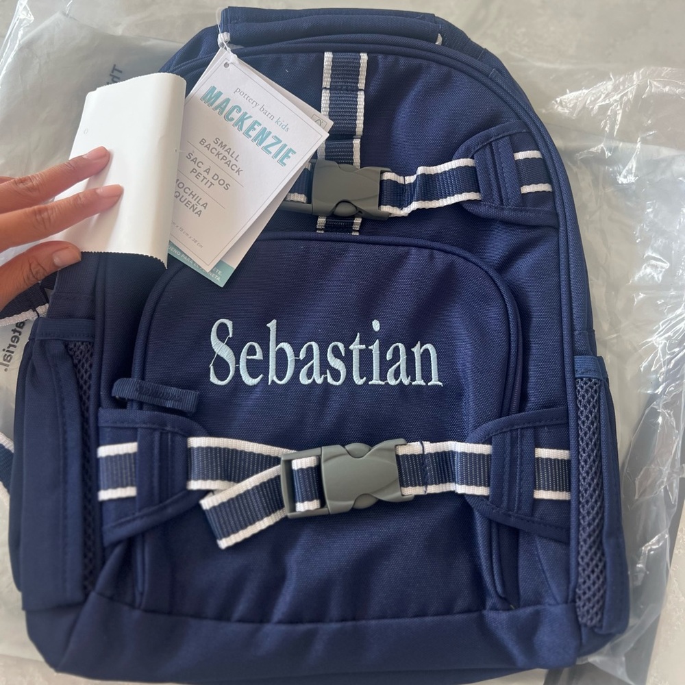 *Brand New* Pottery Barn Kids Mackenzie Navy Solid Backpacks Size Small